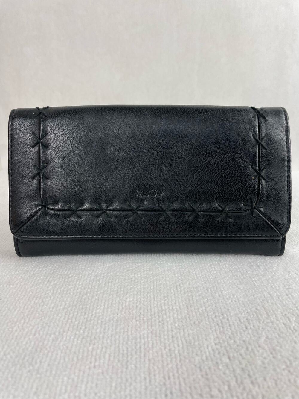 XOXO Accessories Womens Black Stitched Compartment Wallet